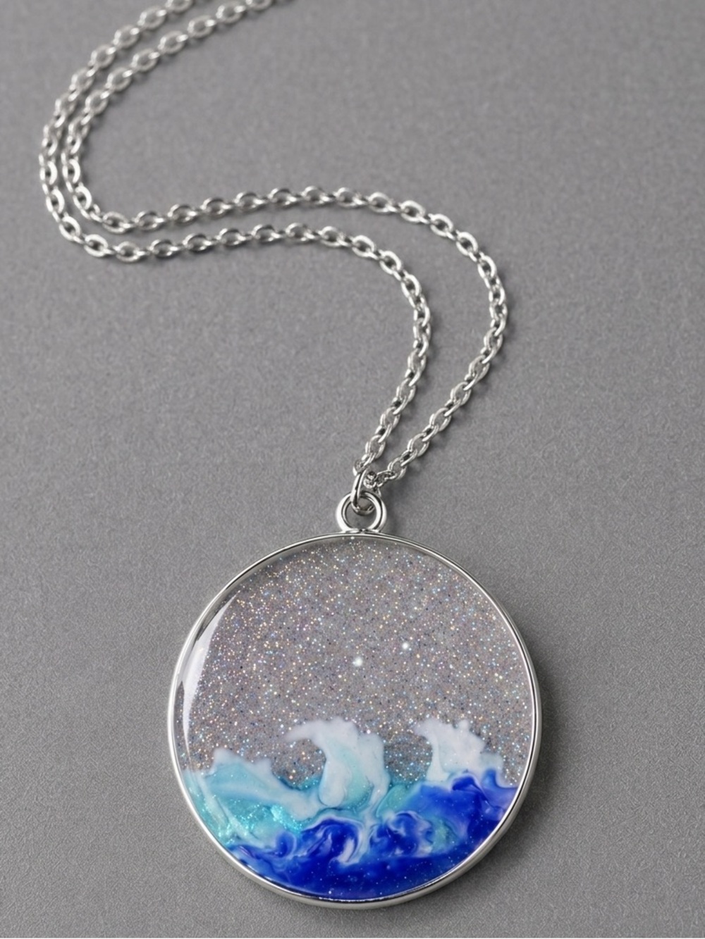 “Dance with the Waves, Move with the Sea” Oceanscape Tidal Water Island Necklace - Picture 9 of 10